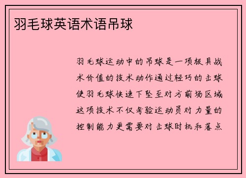 羽毛球英语术语吊球